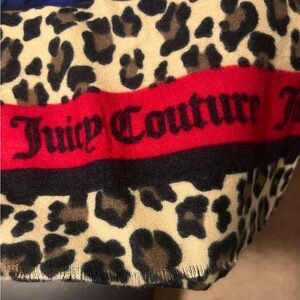Juicy Couture Red and Black Leopard Scarf
